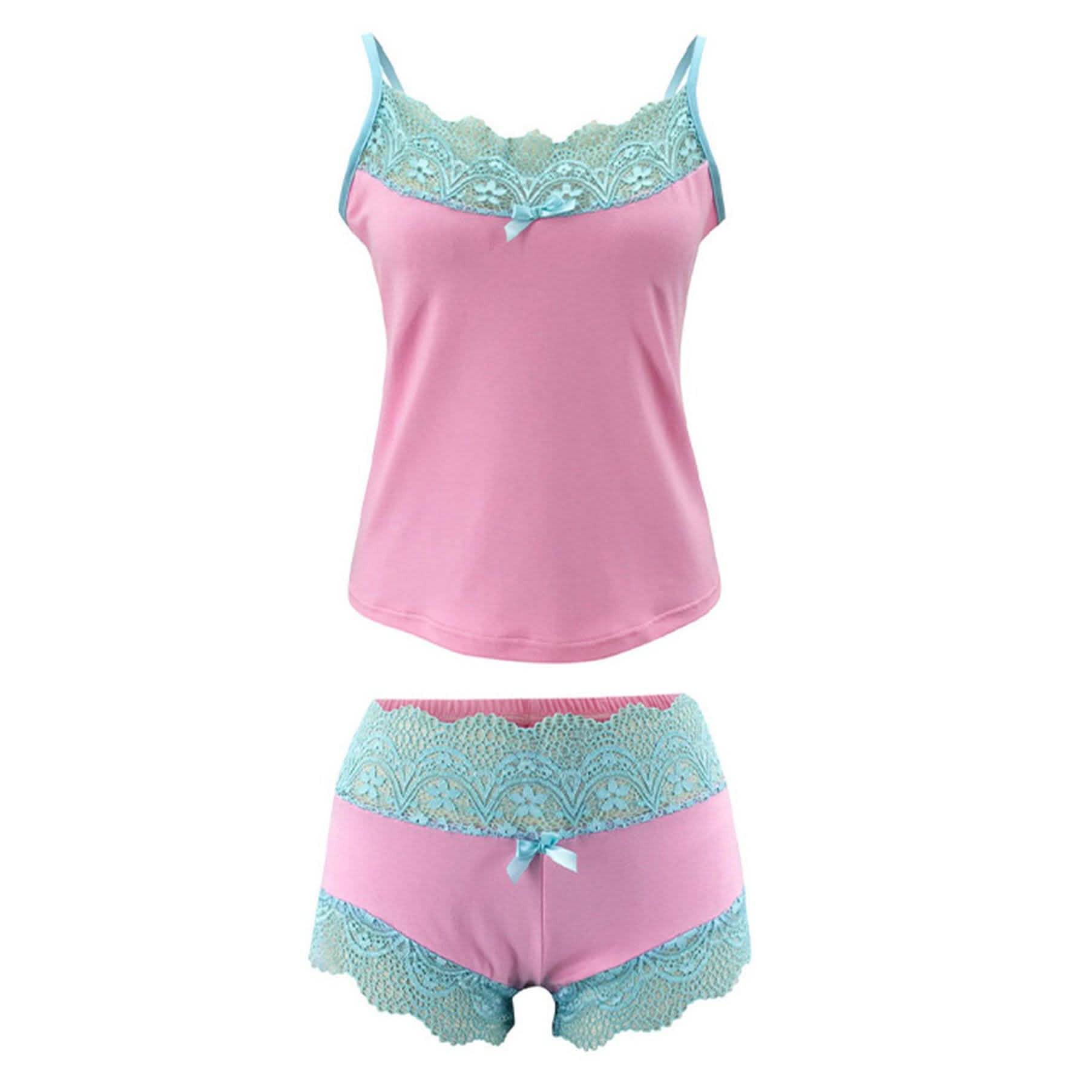 2-Piece Set: Cami + Shorts Set For Women Nightwear