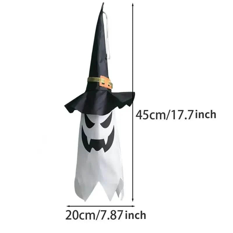 2-Piece Set: Glowing Ghost Witch Hat Halloween Decorations