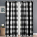 2-Piece Set: Plaid Heavy Blackout Thermal Grommet Window Curtain Pair Pane