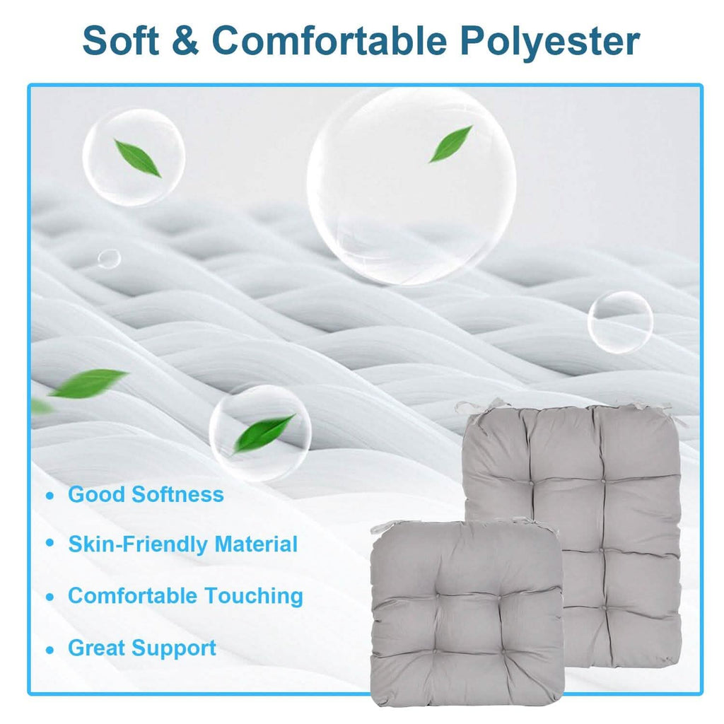 2-Piece Set: Rocking Chair Cushion with Non-Slip Ties Polyester Fiber Filling