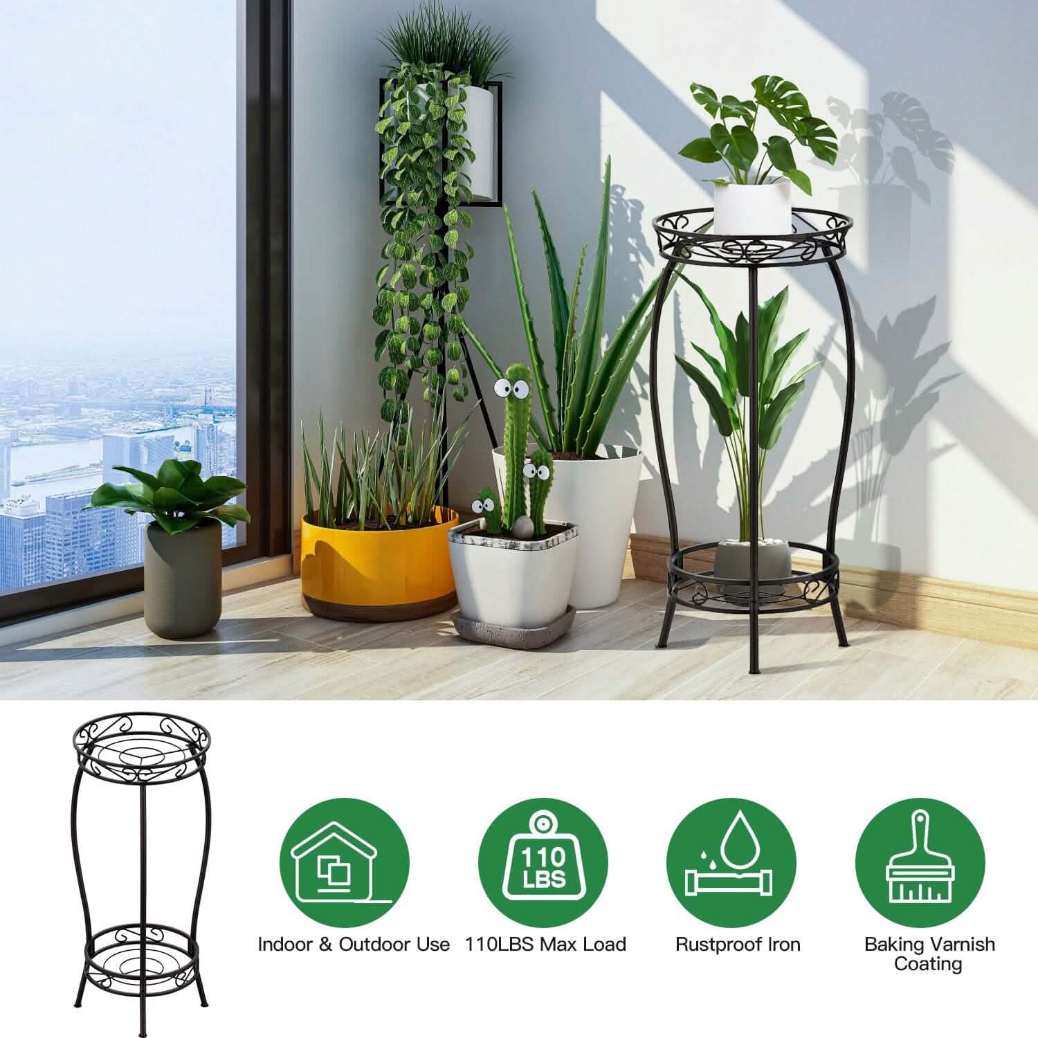 2-Tier Tall Plant Stand Rack Holder
