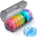 2 Times A Day AM PM Weekly Pill Organizer Large Daily Pill Box With Black Case For Travel