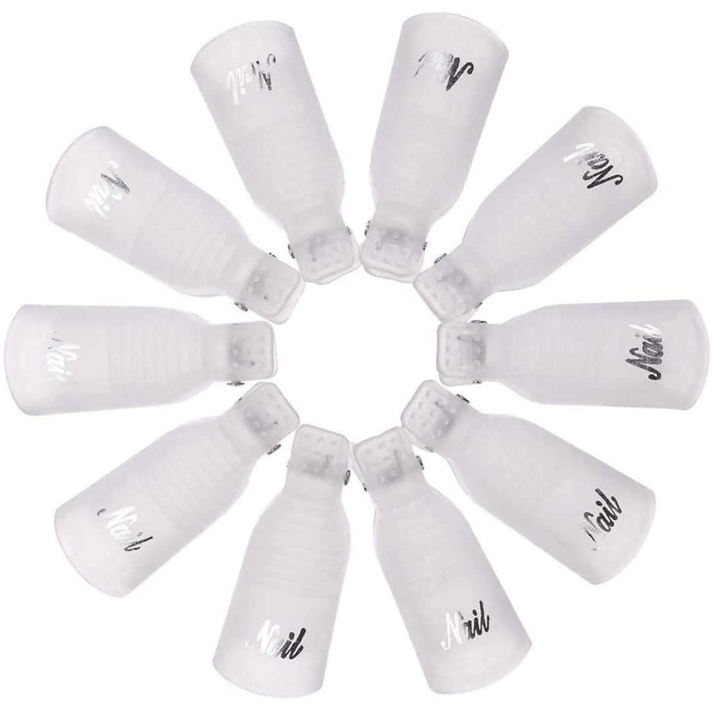 20-Piece Set: Plastic Acrylic Nail Art Soak Off Cap Clip UV Gel Polish Remover Wrap Tool
