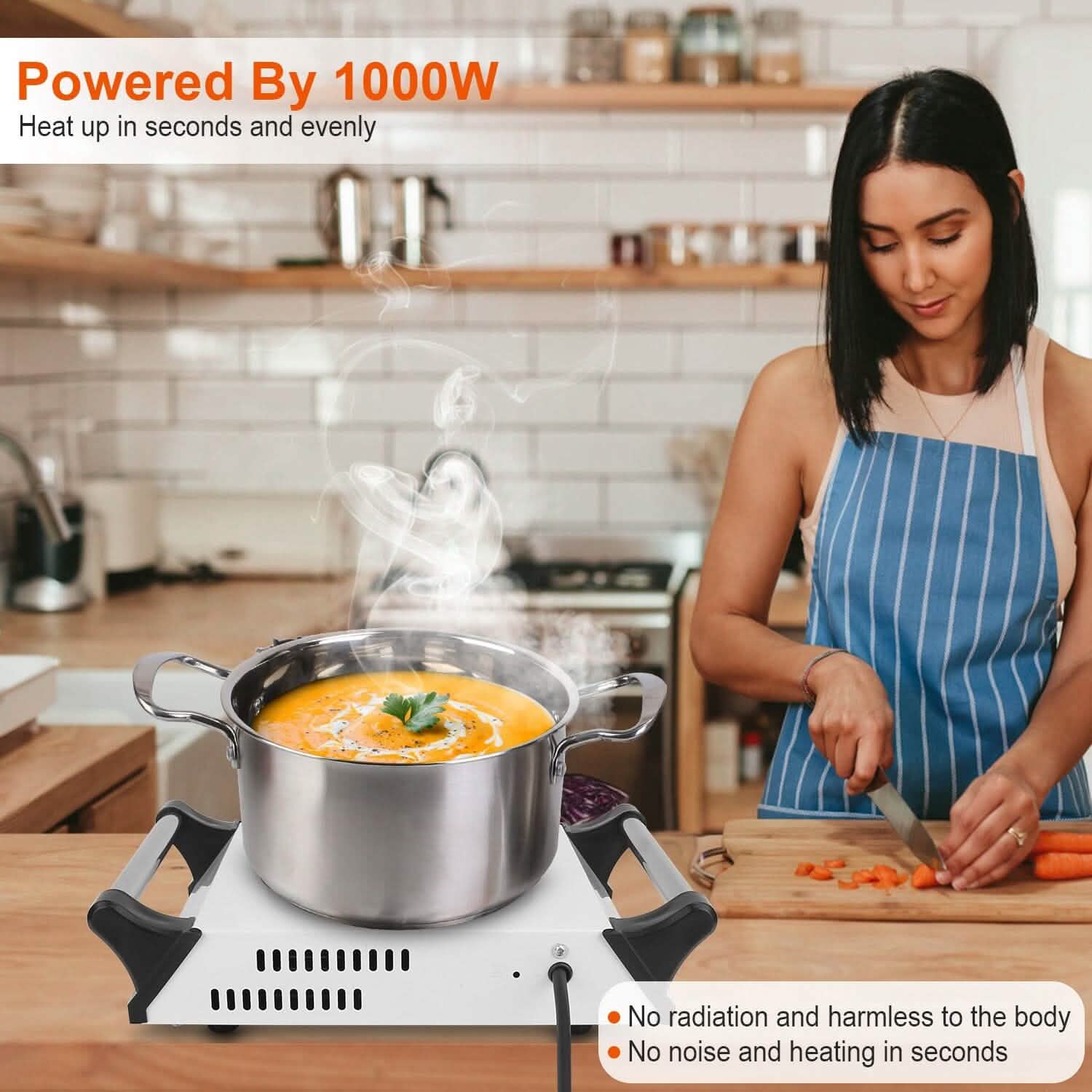 2000W Electric Burner Portable Coil Heating Hot Plate Stove Countertop