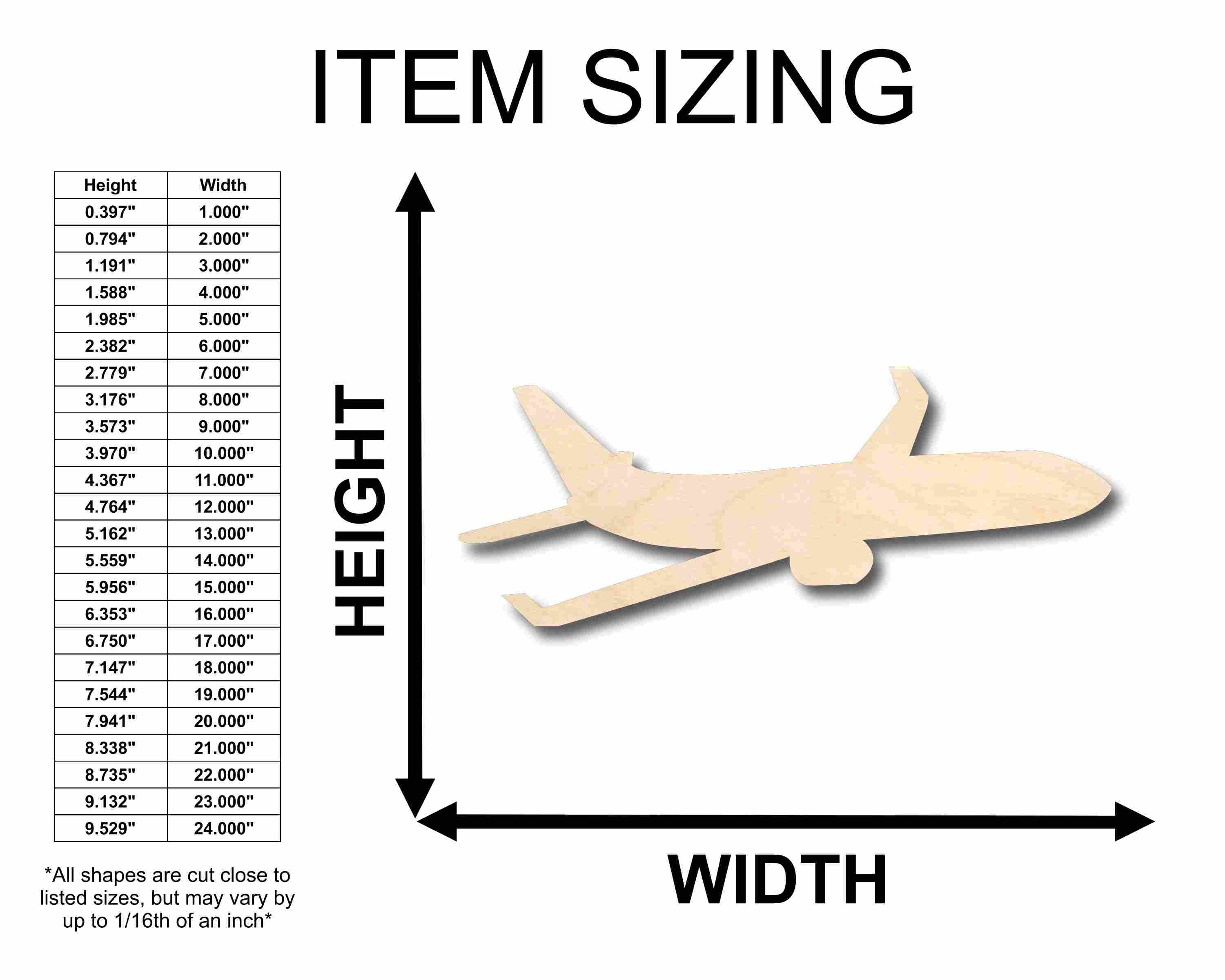 Unfinished Wood Airplane Silhouette - Craft- up to 46" DIY