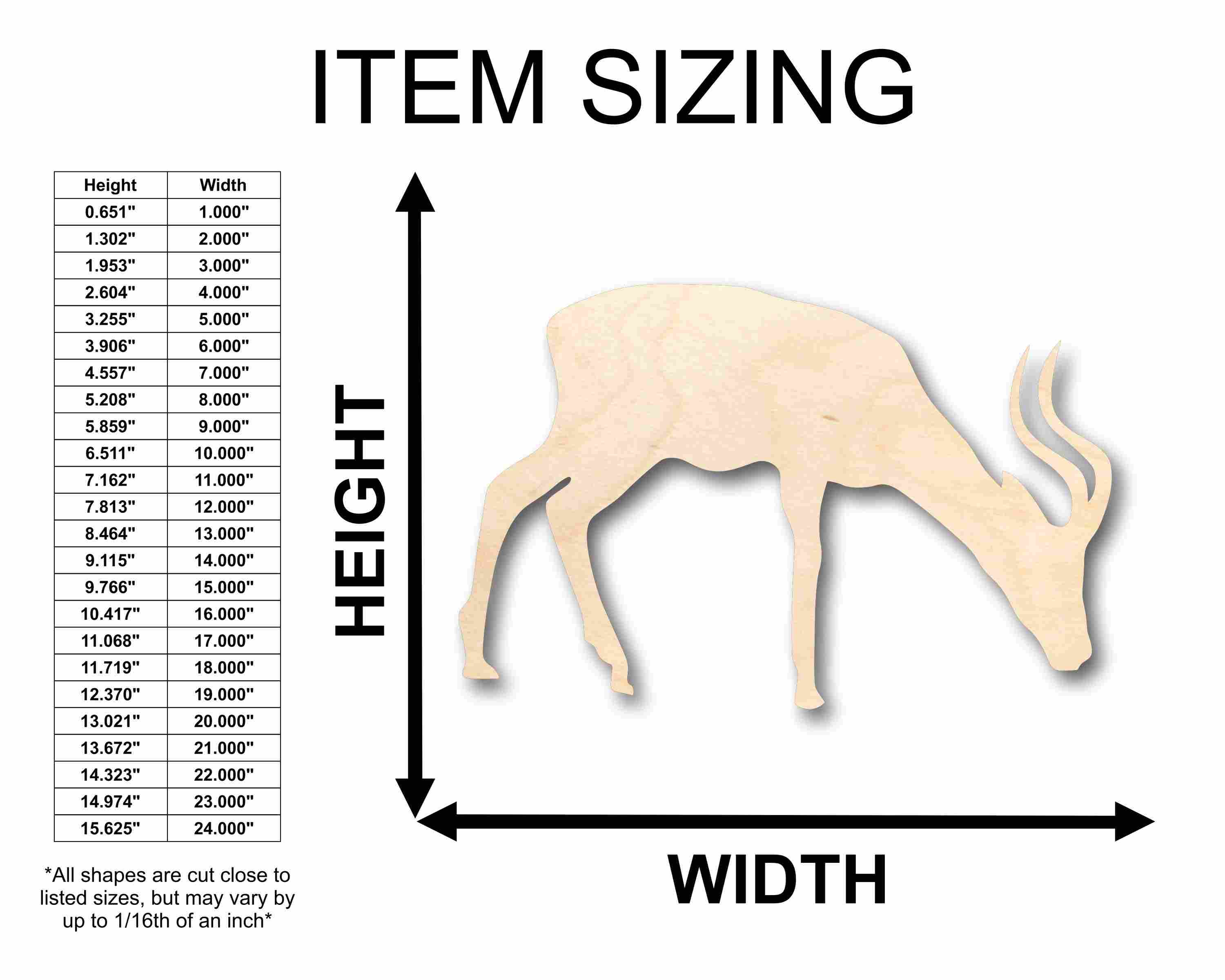 Unfinished Wood Antelope Silhouette - Craft- up to 46" DIY