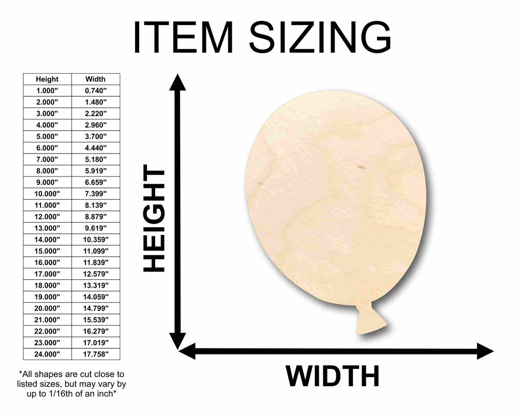 Unfinished Wood Balloon Silhouette - Craft- up to 46" DIY