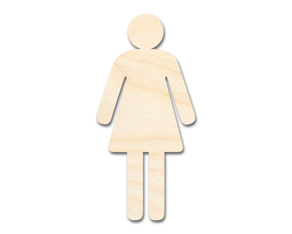 Unfinished Wood Womens Bathroom Sign Shape - Craft - up to 46" DIY