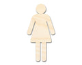 Unfinished Wood Womens Bathroom Sign Shape - Craft - up to 46" DIY