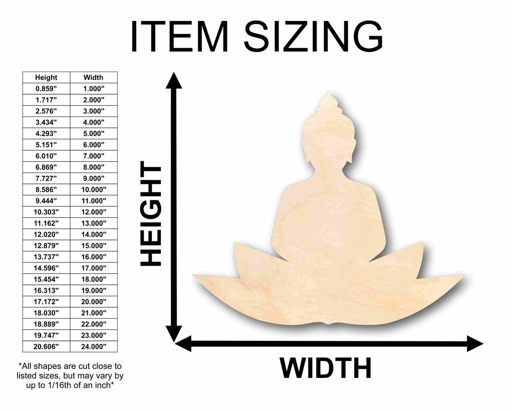 Unfinished Wood Buddha Silhouette - Craft- up to 46" DIY