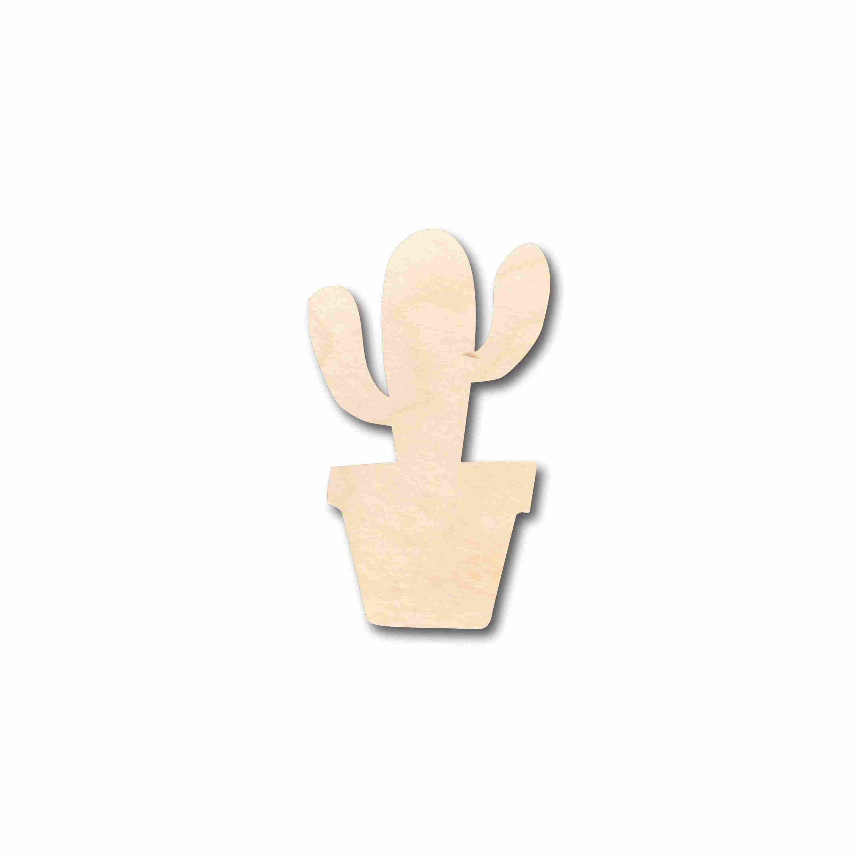 Unfinished Wood Cactus in Pot Silhouette - Craft- up to 46" DIY