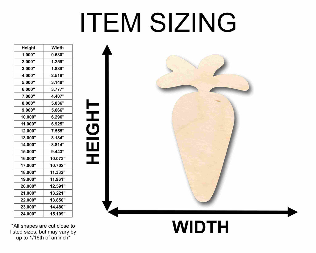 Unfinished Wood Carrot Silhouette - Craft- up to 46" DIY