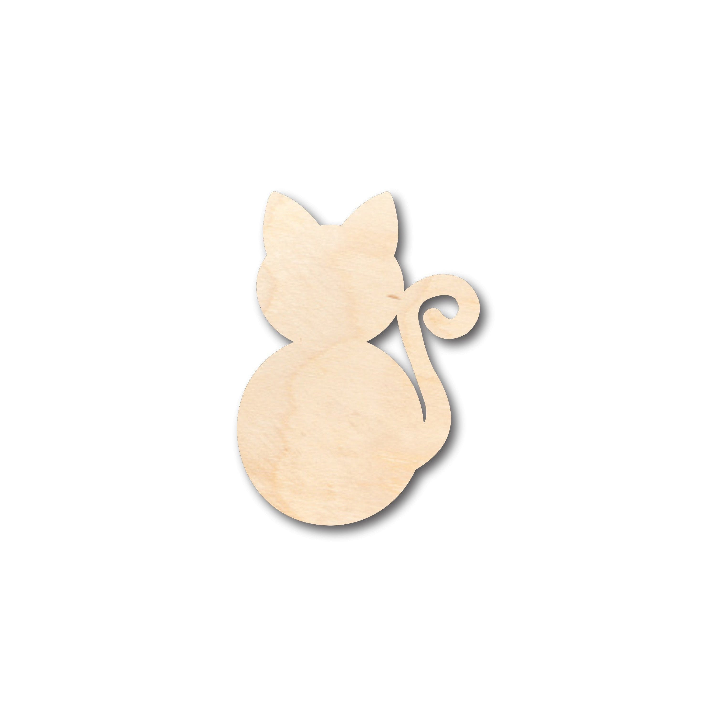 Unfinished Wood Sitting Cat Shape - Craft - up to 46" DIY
