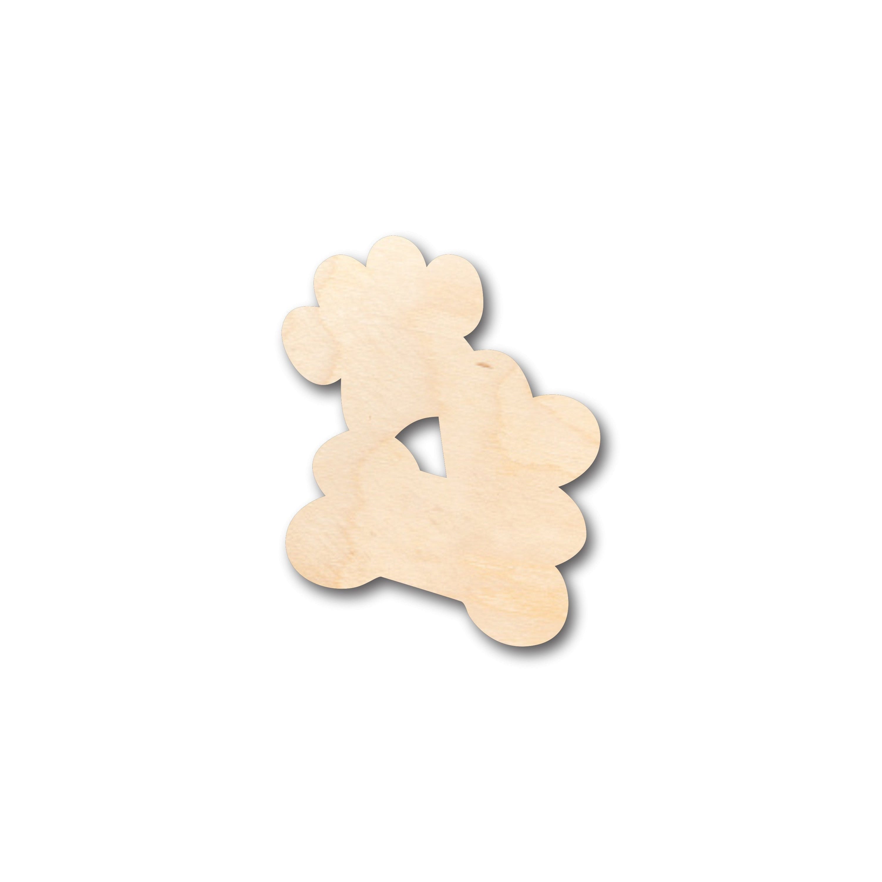 Unfinished Wood Dog Paw Heart Bone Shape - Craft - up to 46" DIY