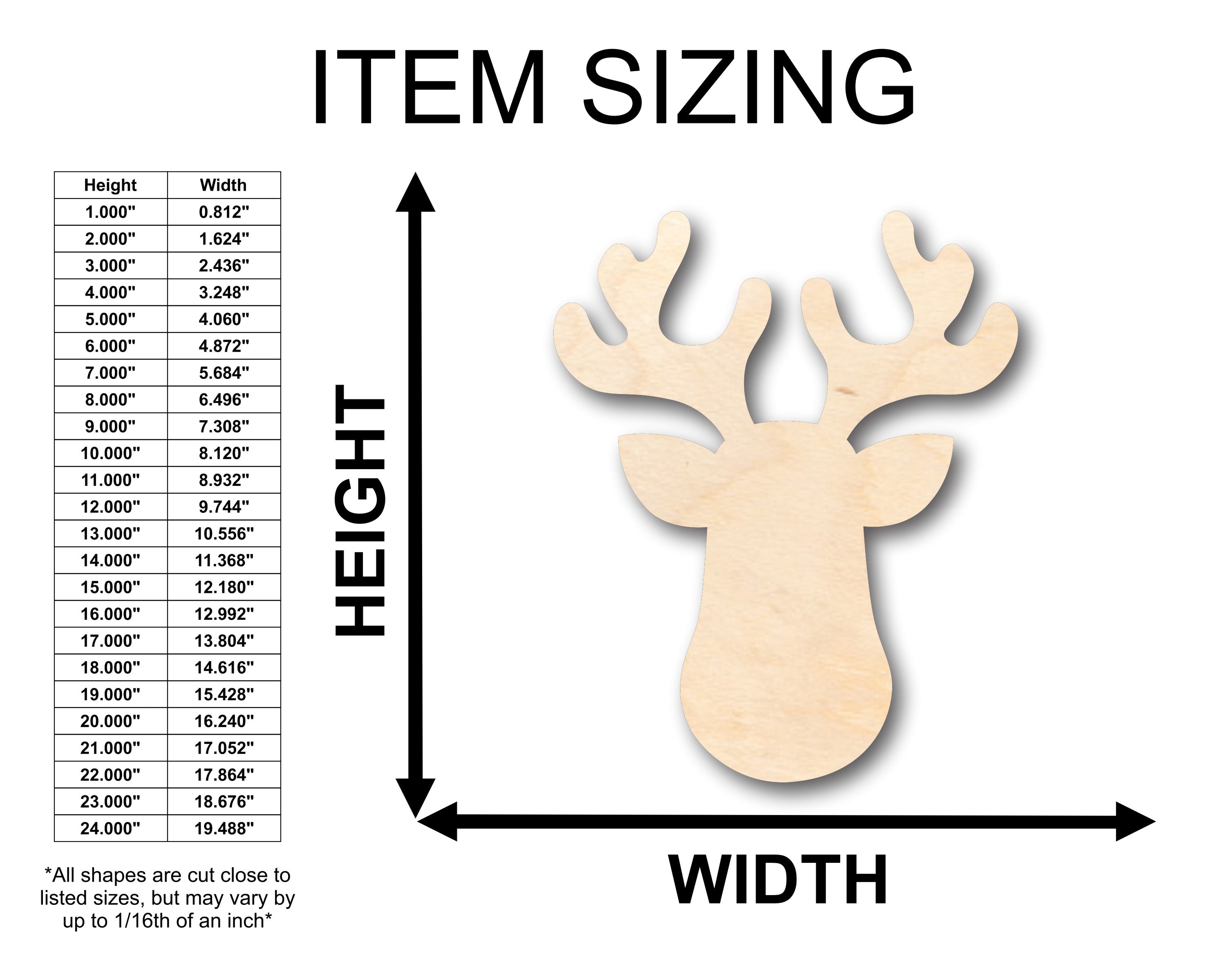 Unfinished Wood Cute Reindeer Shape - Christmas - Craft - up to 46" DIY