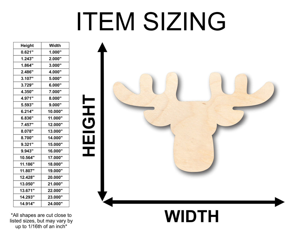 Unfinished Wood Reindeer with Antlers Shape - Christmas - Craft - up to 46" DIY
