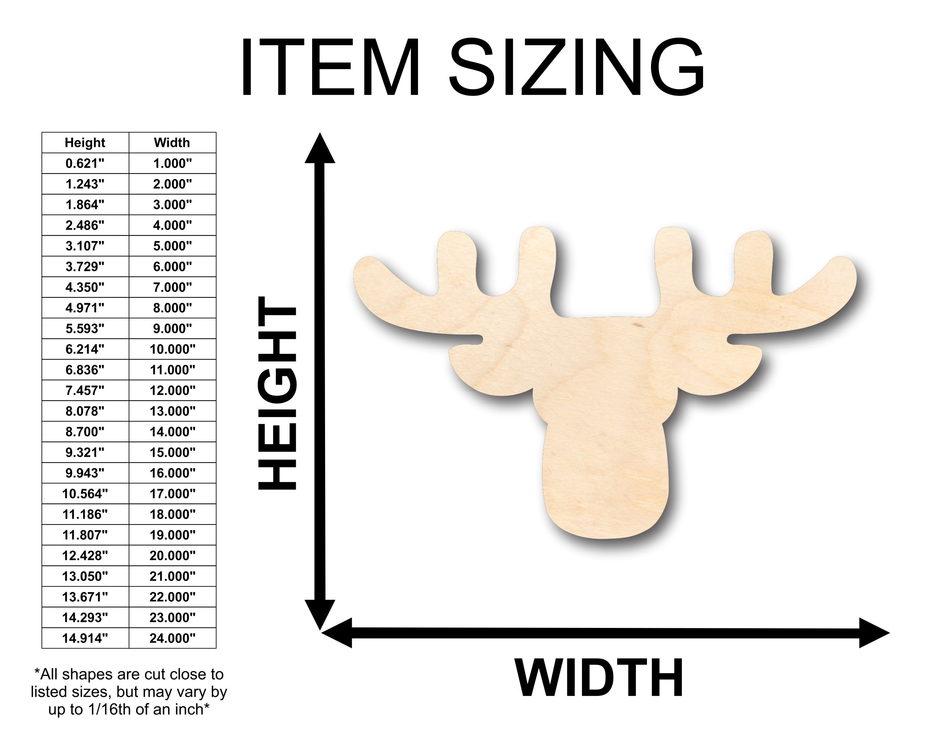 Unfinished Wood Reindeer with Antlers Shape - Christmas - Craft - up to 46" DIY