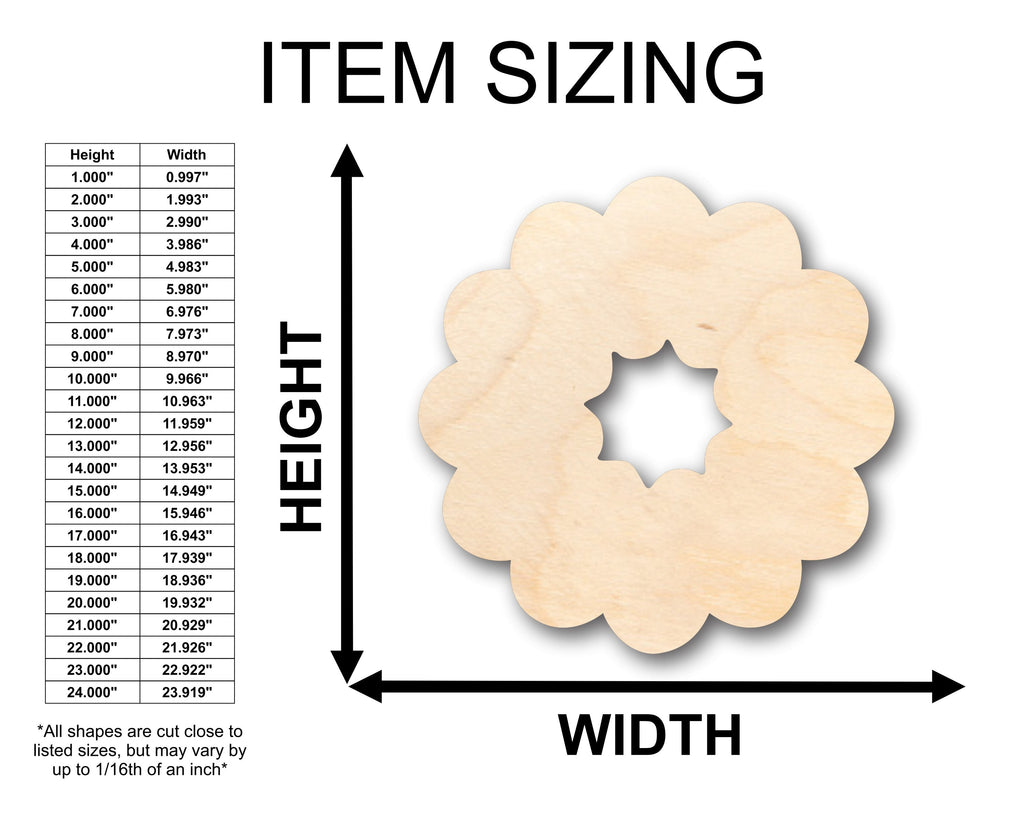 Unfinished Wood Cute Wreath Shape - Christmas - Craft - up to 46" DIY