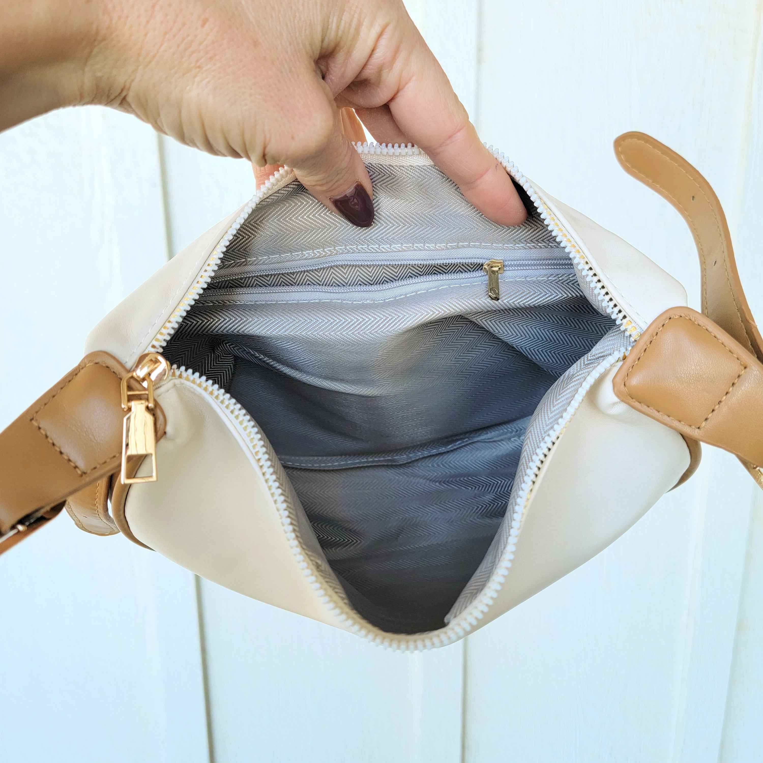 Nadia Colorblock Vegan Leather Crescent Sling