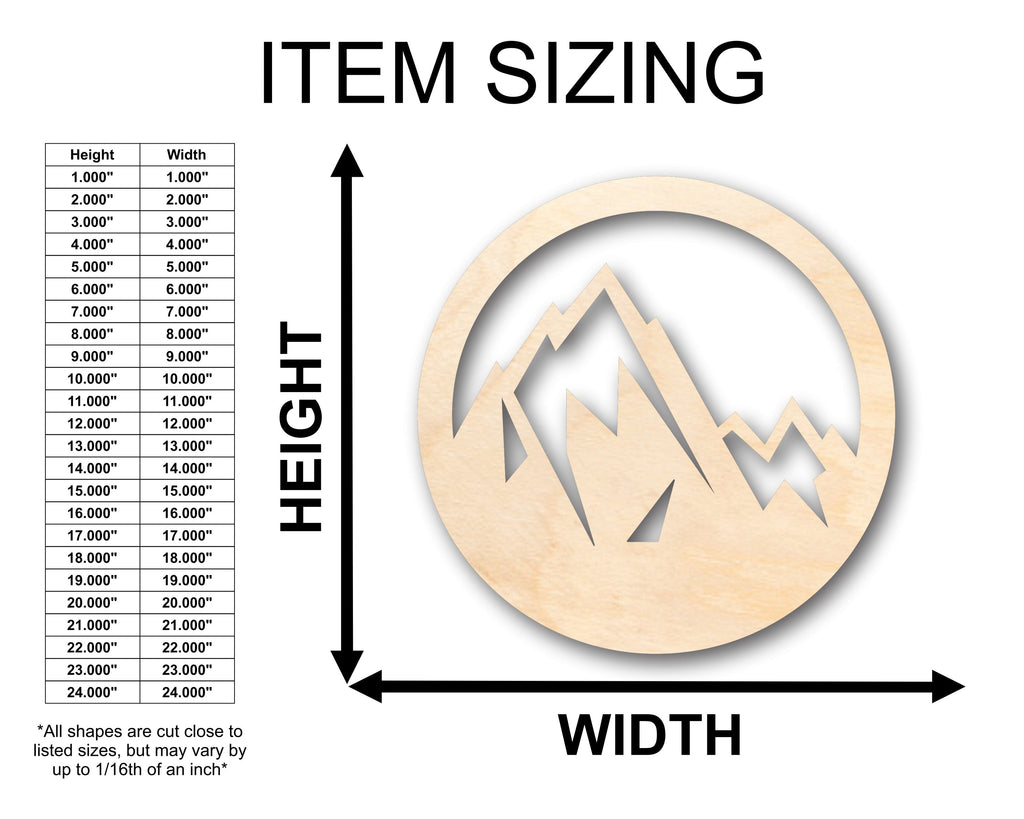 Unfinished Wood Mountain Peak Shape - Craft - up to 46" DIY