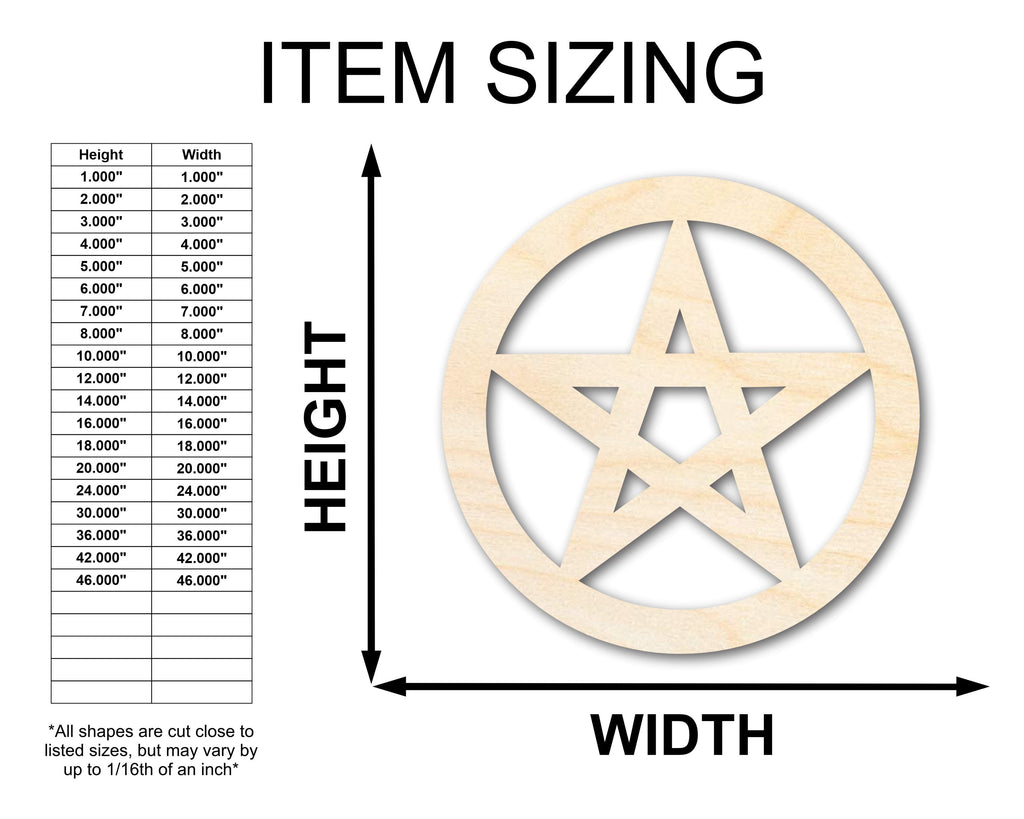 Unfinished Wood Pentacle Shape - Craft - up to 46" DIY