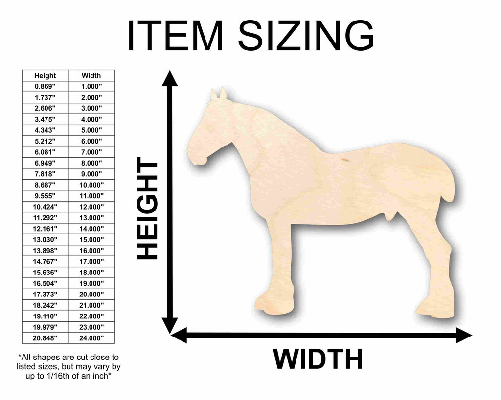 Unfinished Wood Clydesdale Horse Silhouette - Craft- up to 46" DIY