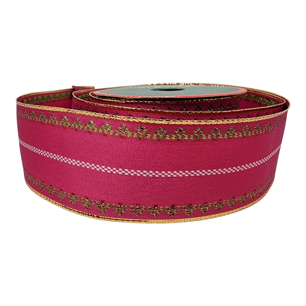 Pink With Gold Edge Ribbon - 1.5" x 10 Yards