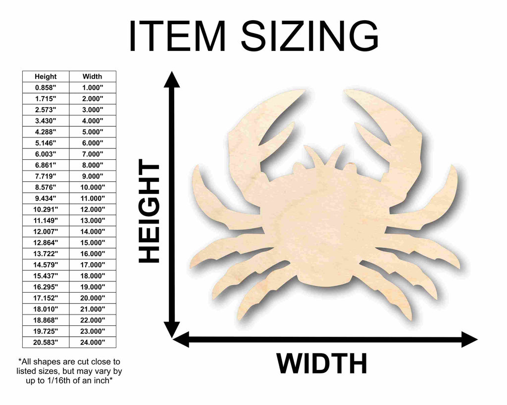 Unfinished Wood Crab Silhouette - Craft- up to 46" DIY