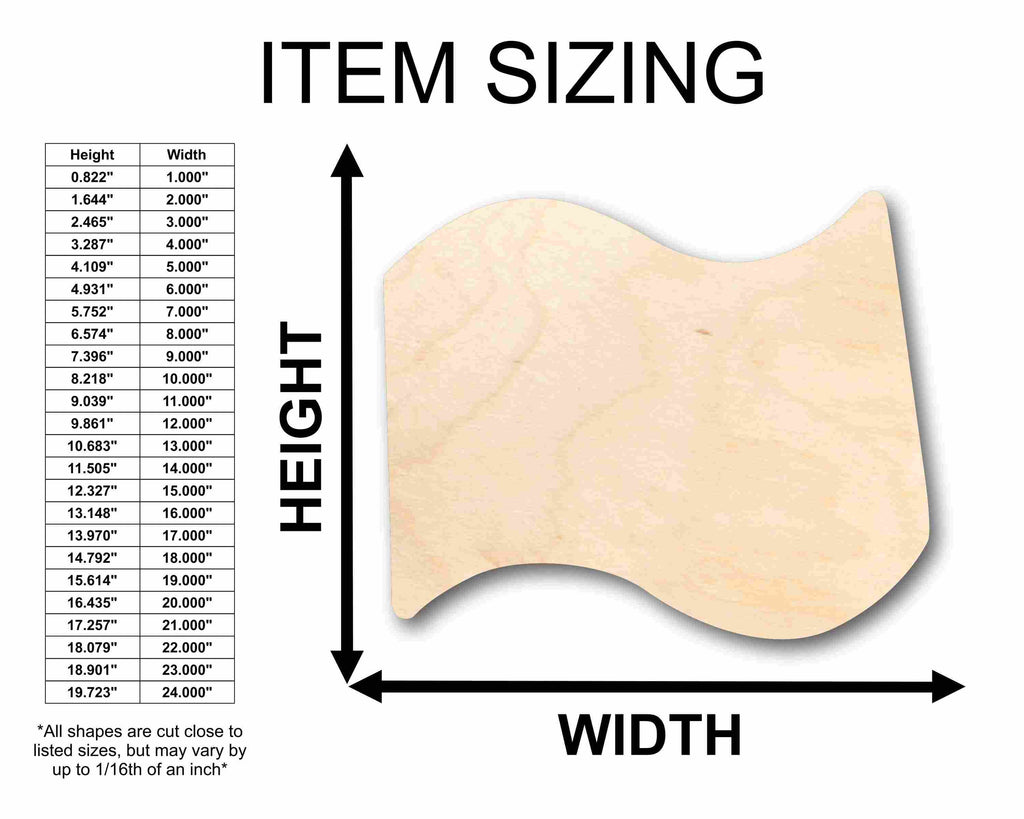 Unfinished Wood Cute Flag Silhouette - Craft- up to 46" DIY