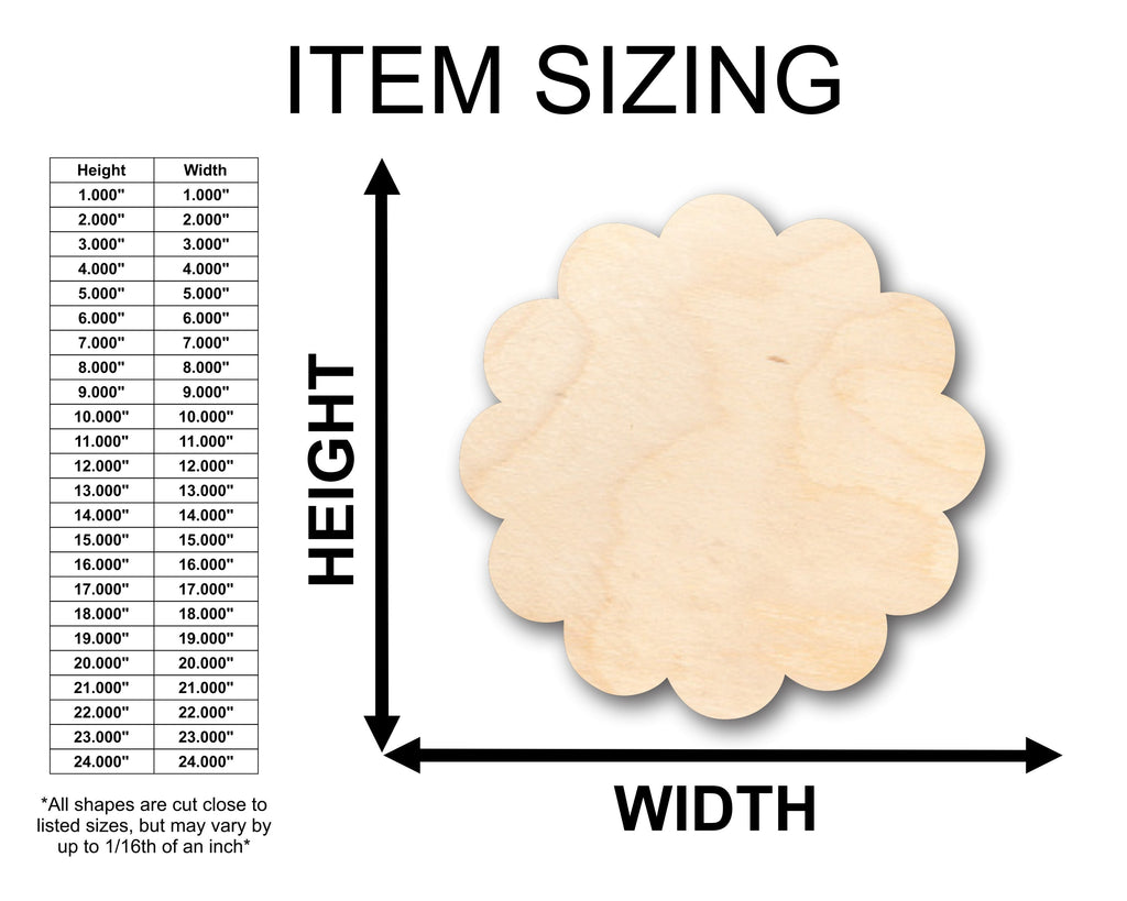 Unfinished Wood Daisy Flower Shape - Craft - up to 46" DIY