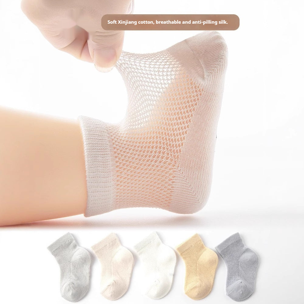 Baby Infant Thin Breathable Hollow-out Short Socks