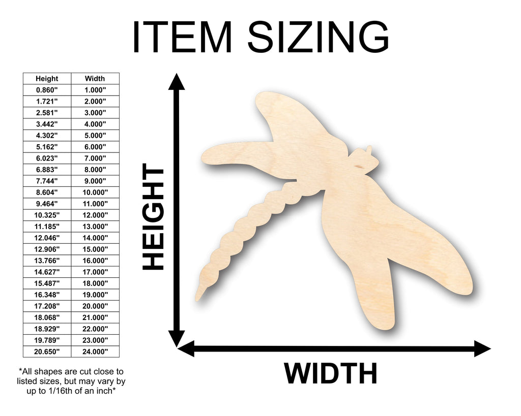 Unfinished Wood African Dragon Fly Shape - Craft - up to 46" DIY