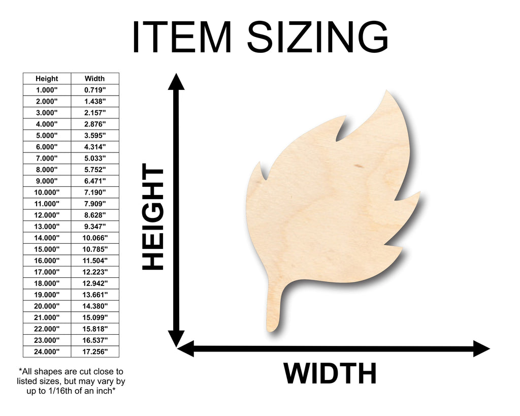 Unfinished Wood Earth Leaf Element Shape - Craft - up to 46" DIY