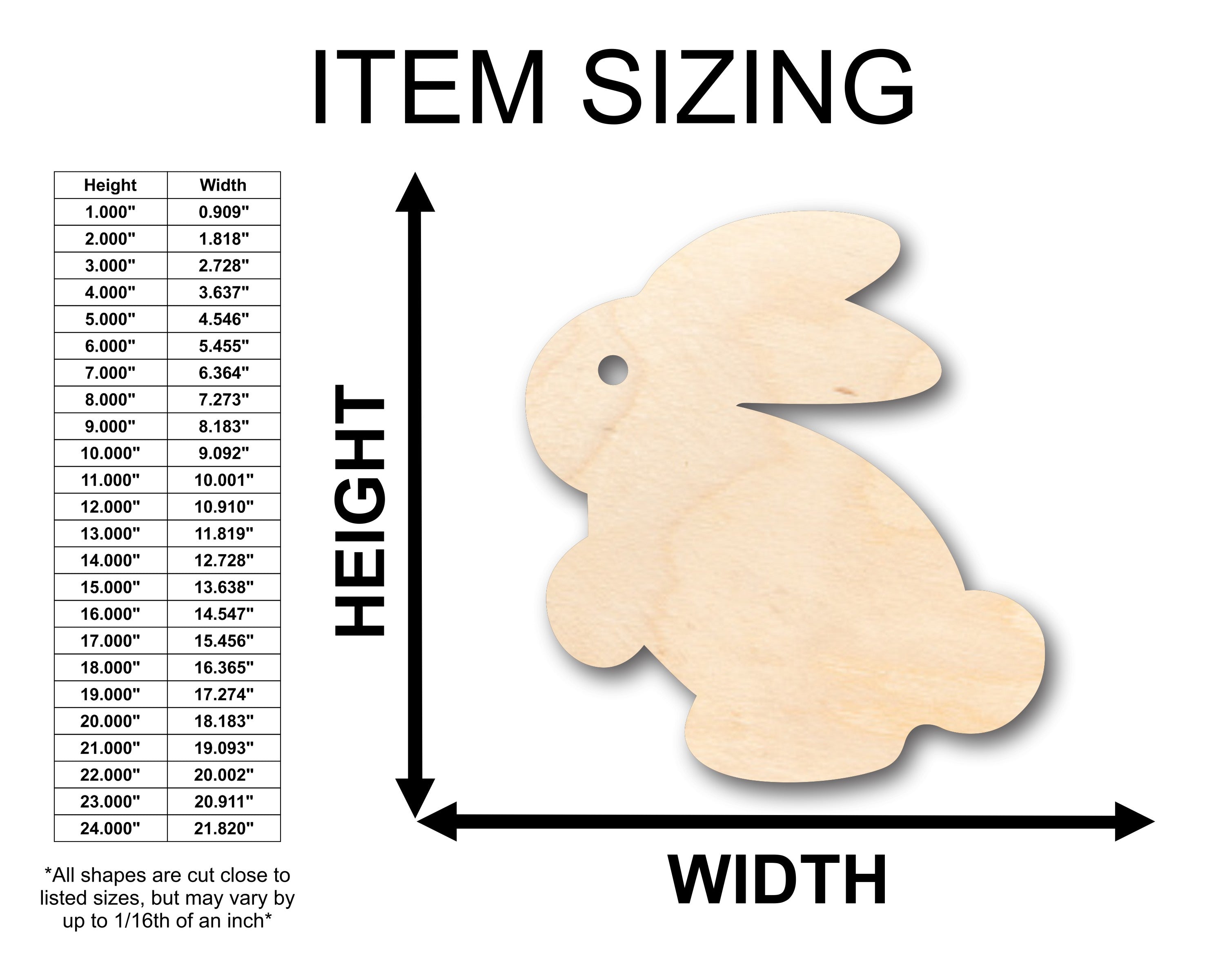 Unfinished Wood Easter Bunny Shape - Craft - up to 46" DIY
