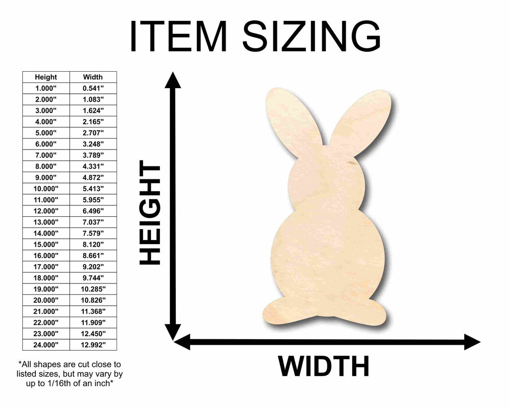 Unfinished Wood Easter Bunny Silhouette - Craft- up to 46" DIY