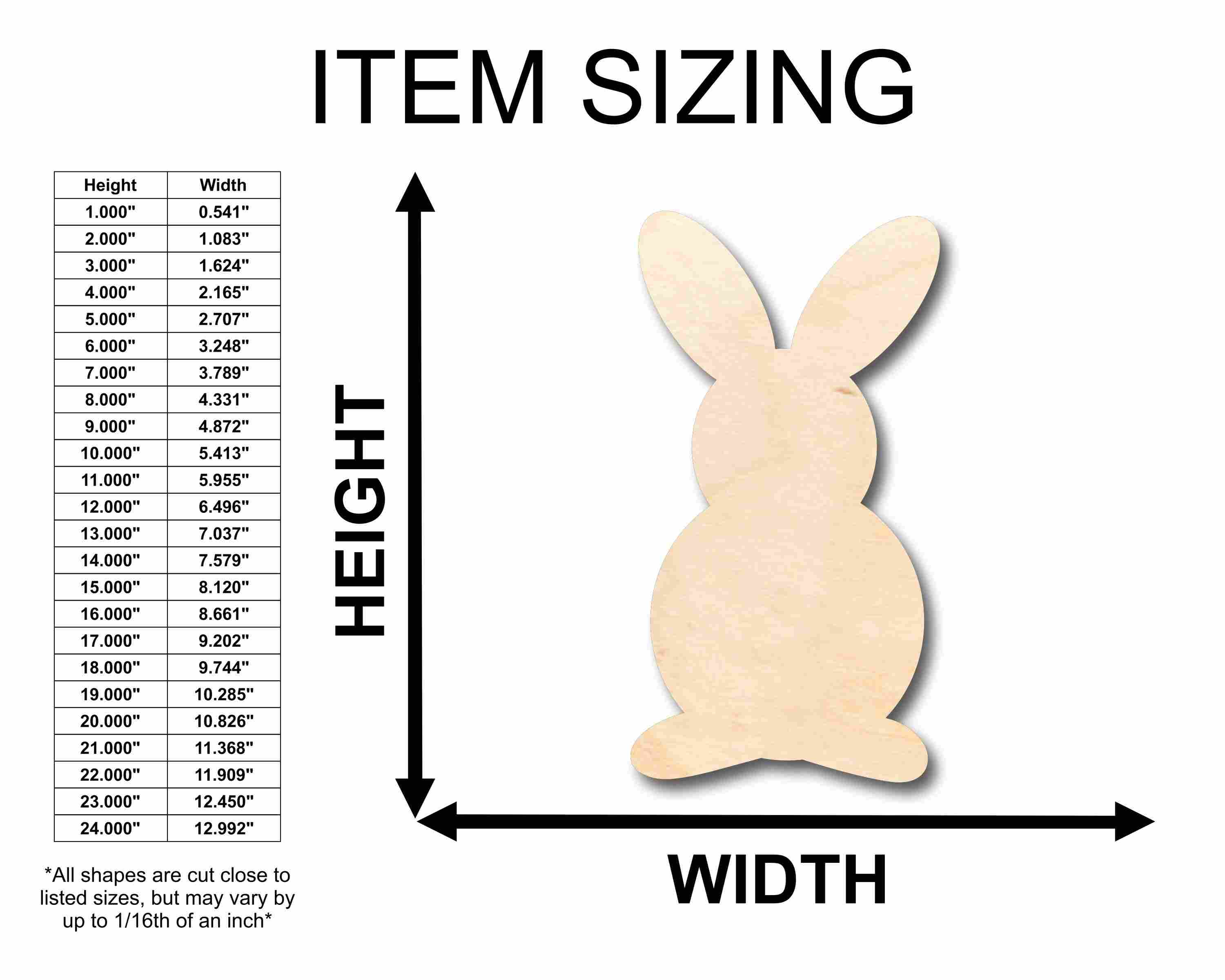 Unfinished Wood Easter Bunny Silhouette - Craft- up to 46" DIY