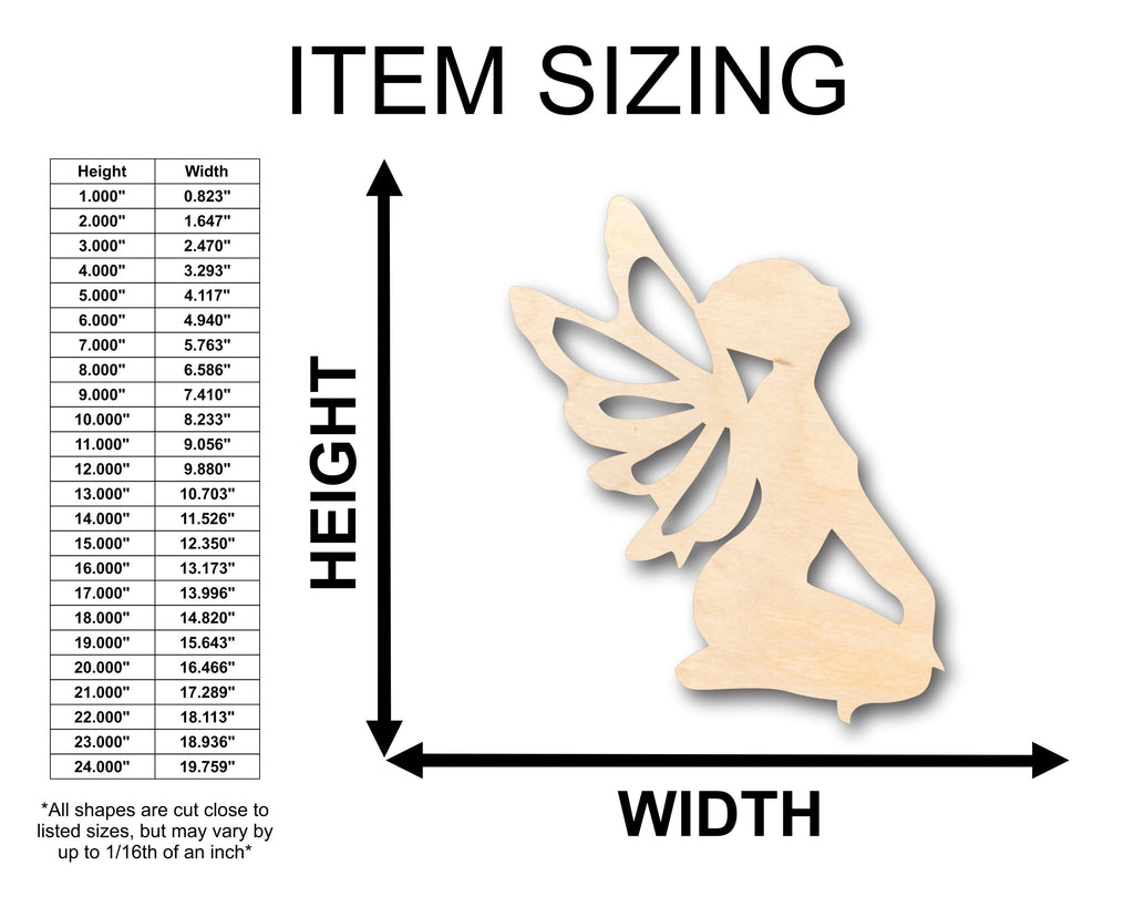 Unfinished Wood Fairy Shape - Craft - up to 46" DIY