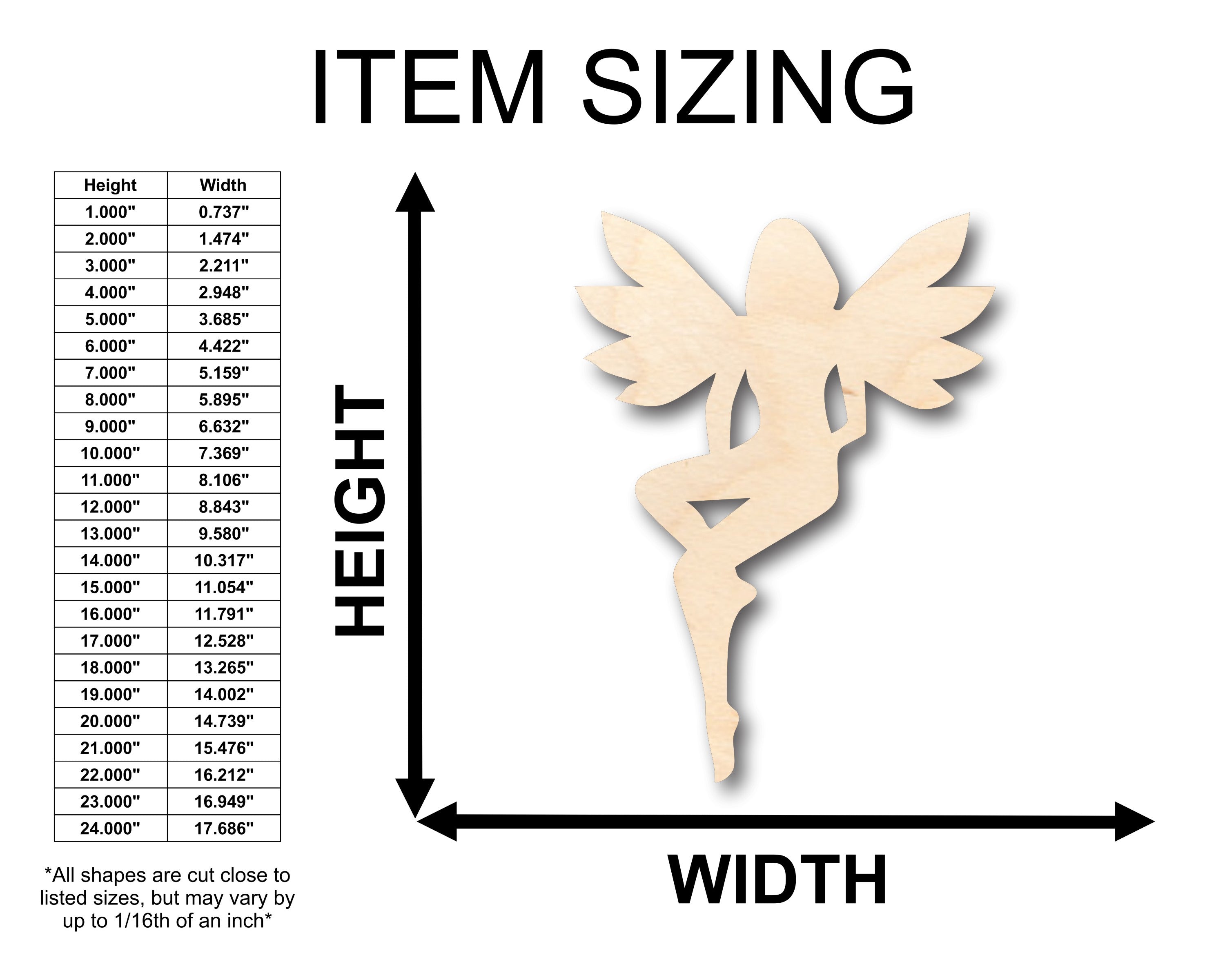 Unfinished Wood Fairy Shape - Craft - up to 46" DIY