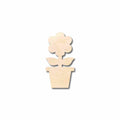 Unfinished Wood Flower in Pot Silhouette - Craft- up to 46" DIY
