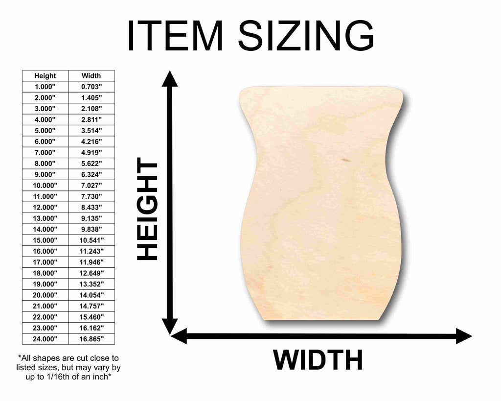 Unfinished Wood Flower Vase Silhouette - Craft- up to 46" DIY