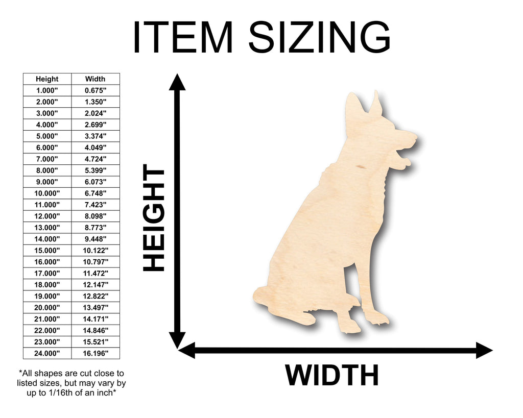 Unfinished Wood German Shepard Dog Shape - Craft - up to 46" DIY