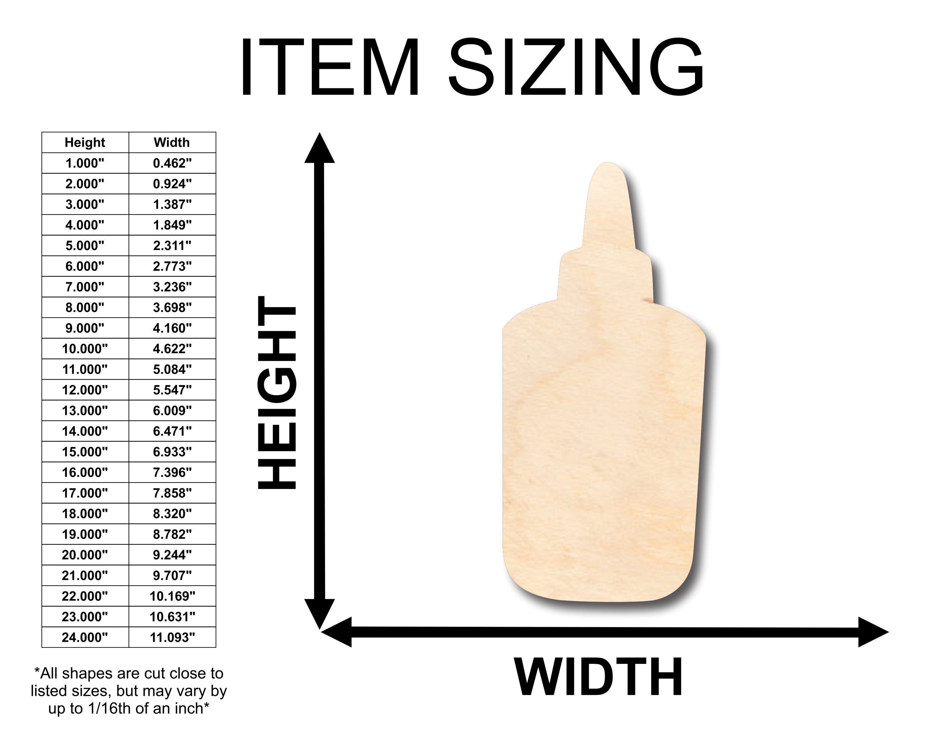 Unfinished Wood Glue Bottle Shape - Craft - up to 46" DIY