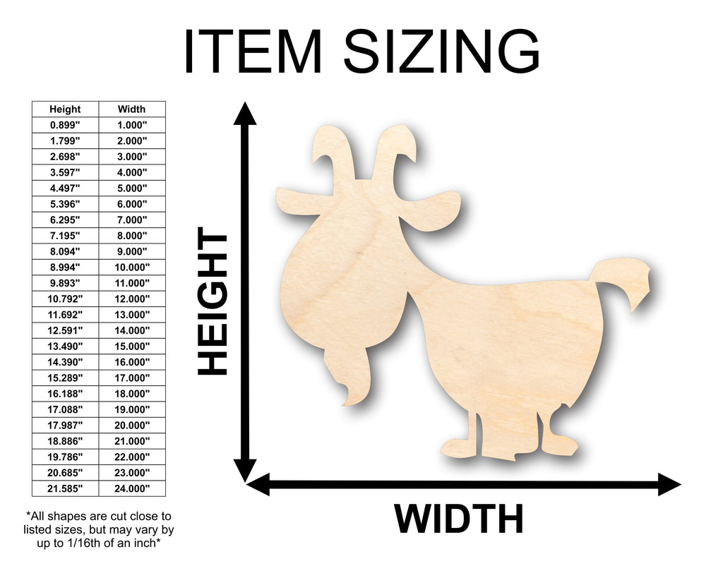 Unfinished Wood Billy Goat Farm Animal Shape - Craft - up to 46" DIY