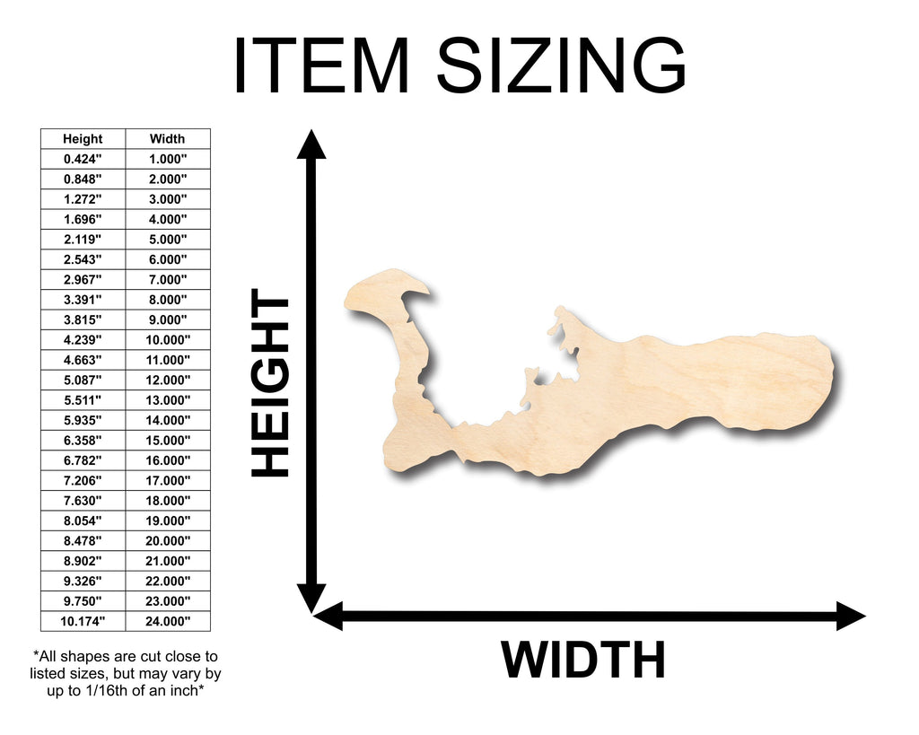 Unfinished Wood Grand Cayman Islands Shape - Craft - up to 46" DIY