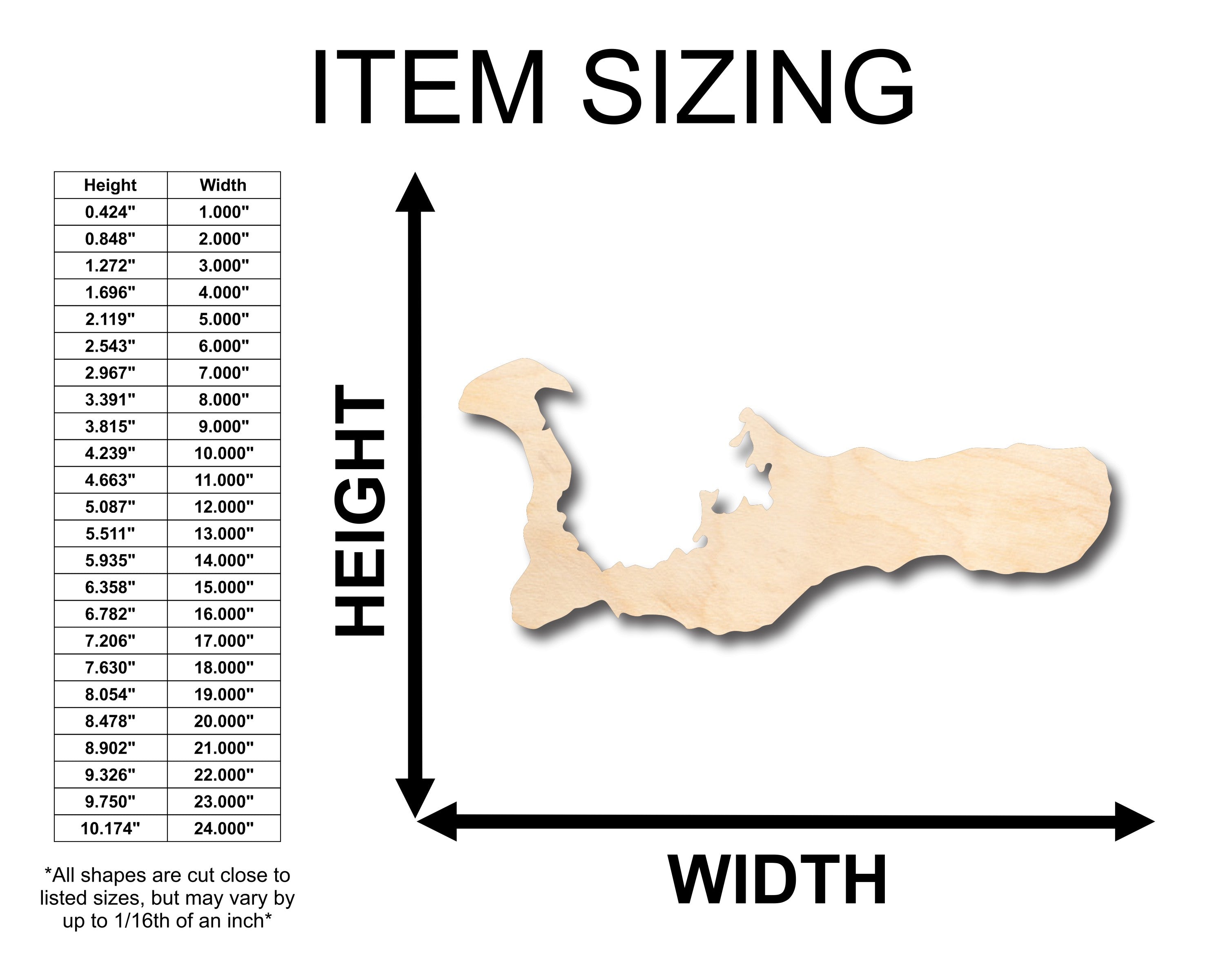 Unfinished Wood Grand Cayman Islands Shape - Craft - up to 46" DIY