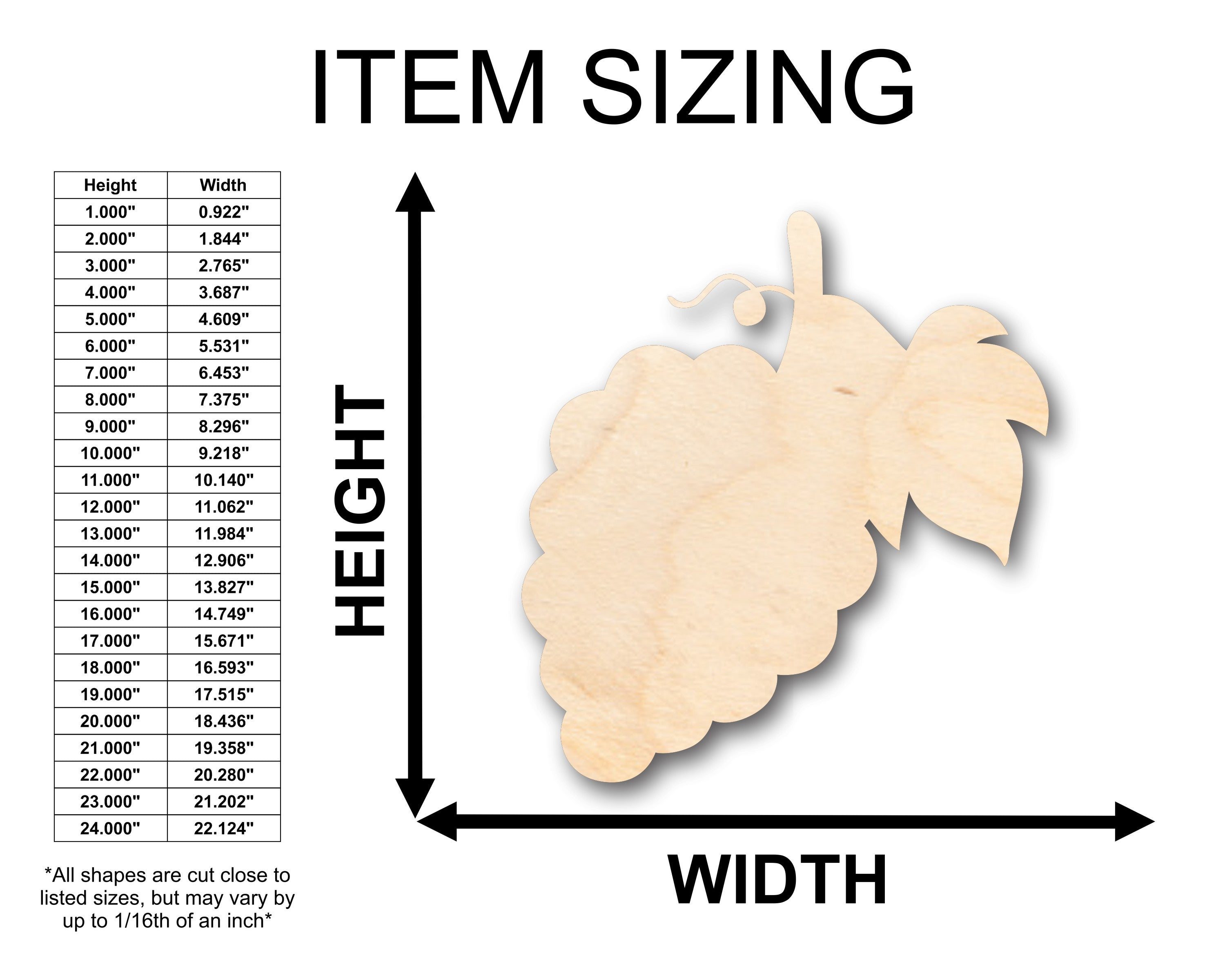 Unfinished Wood Grapes Bunch Garden Shape - Craft - up to 46" DIY