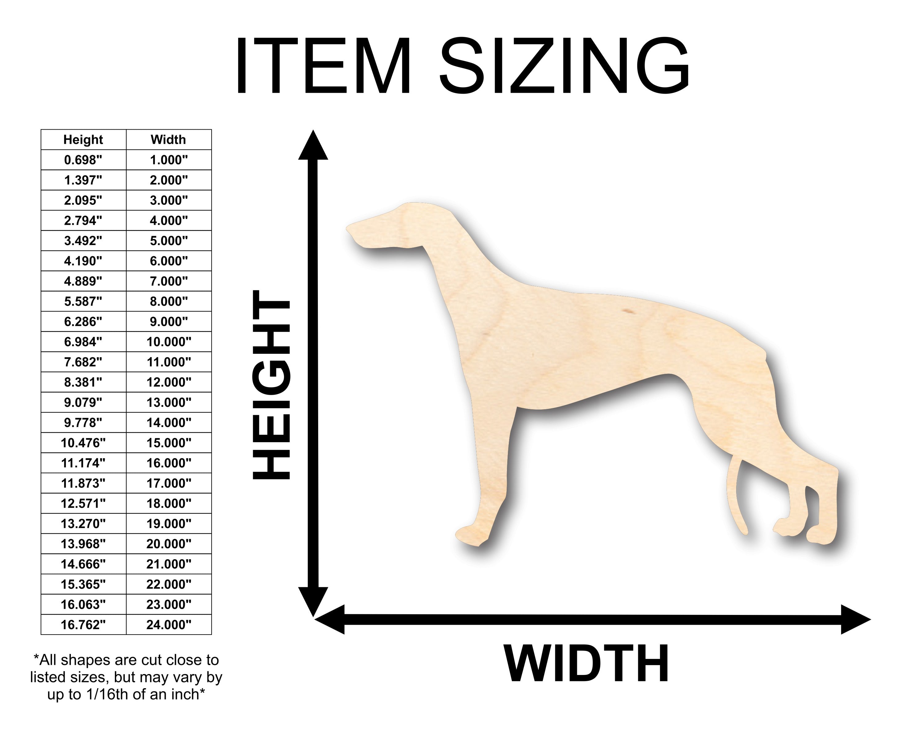 Unfinished Wood Greyhound Dog Shape - Craft - up to 46" DIY