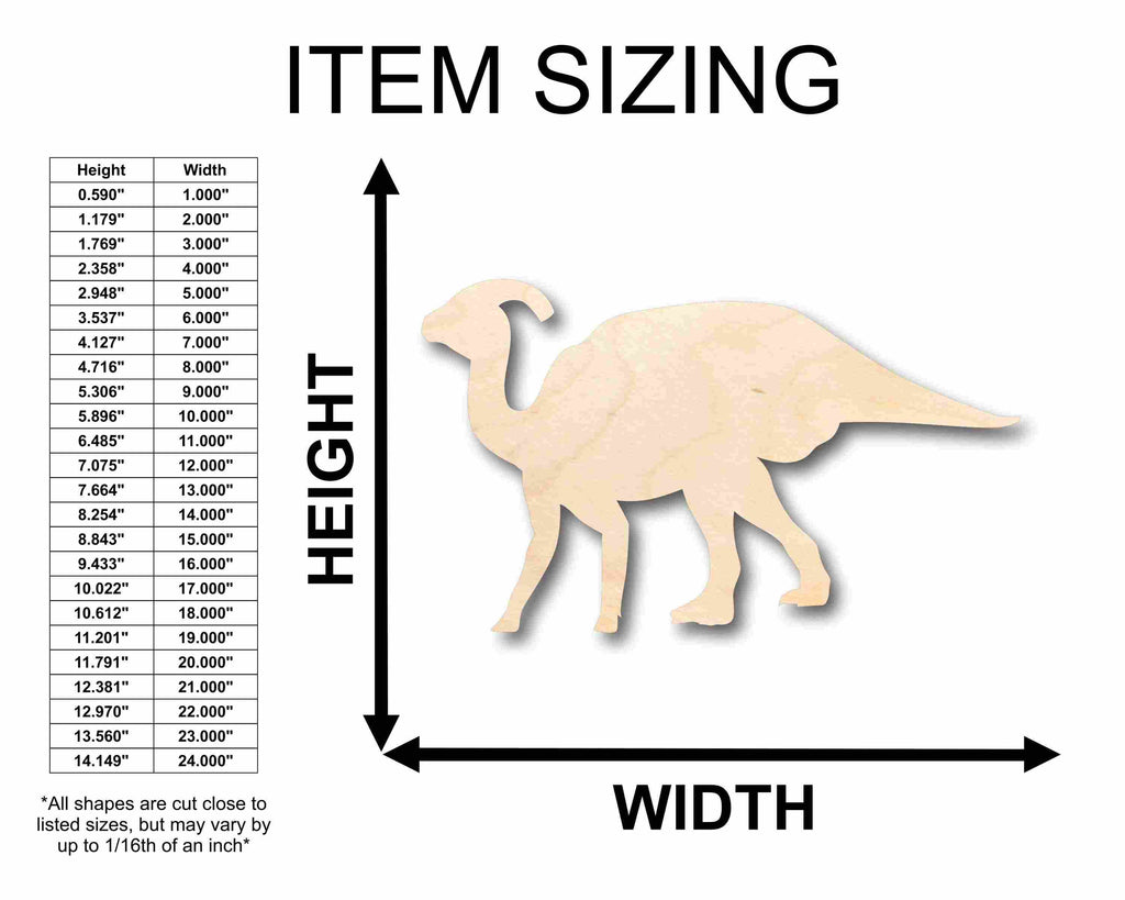 Unfinished Wood Hadrosaurid Duck Bill Dinosaur Silhouette - Craft- up to 46" DIY