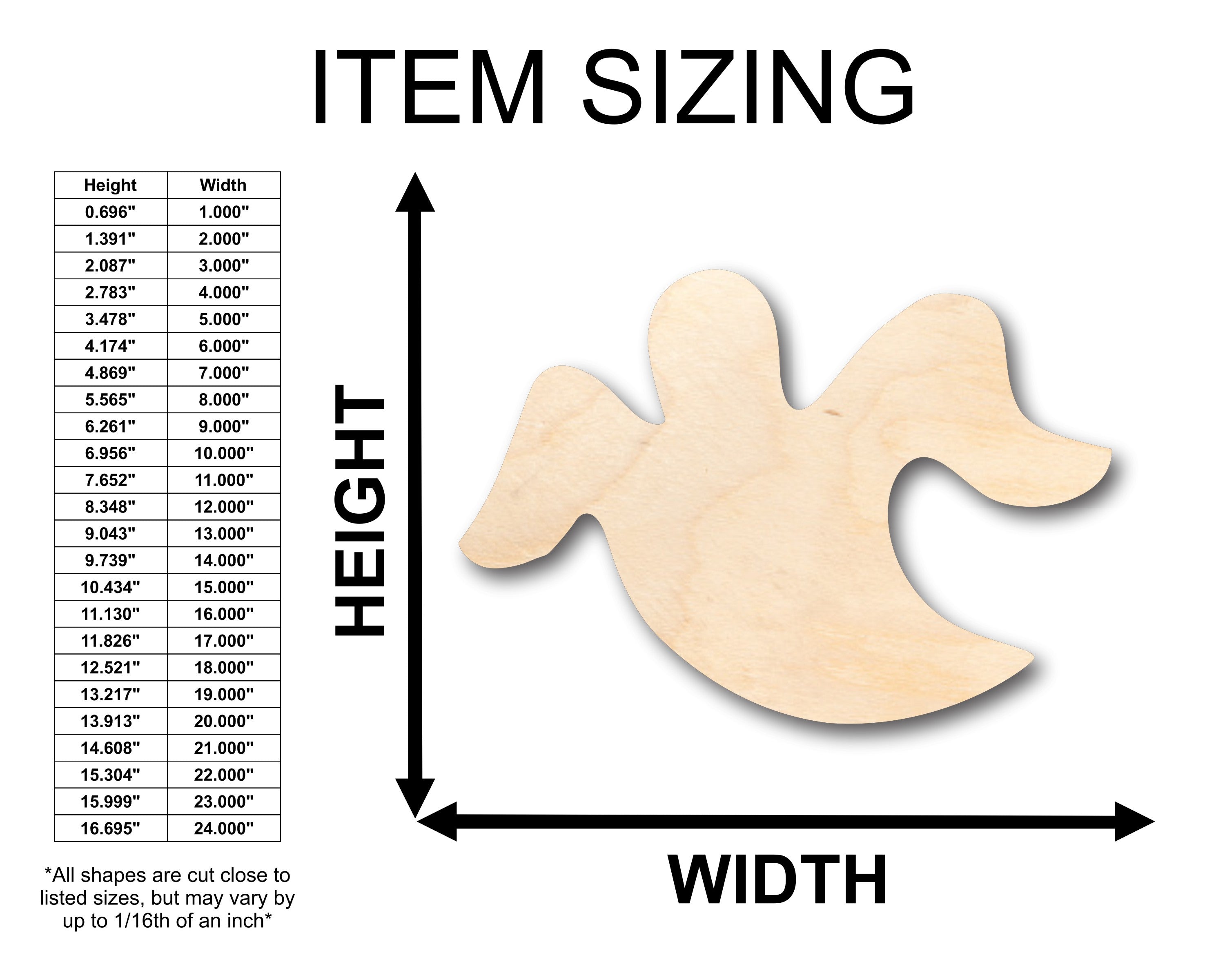 Unfinished Wood Halloween Ghost Shape - Craft - up to 46" DIY