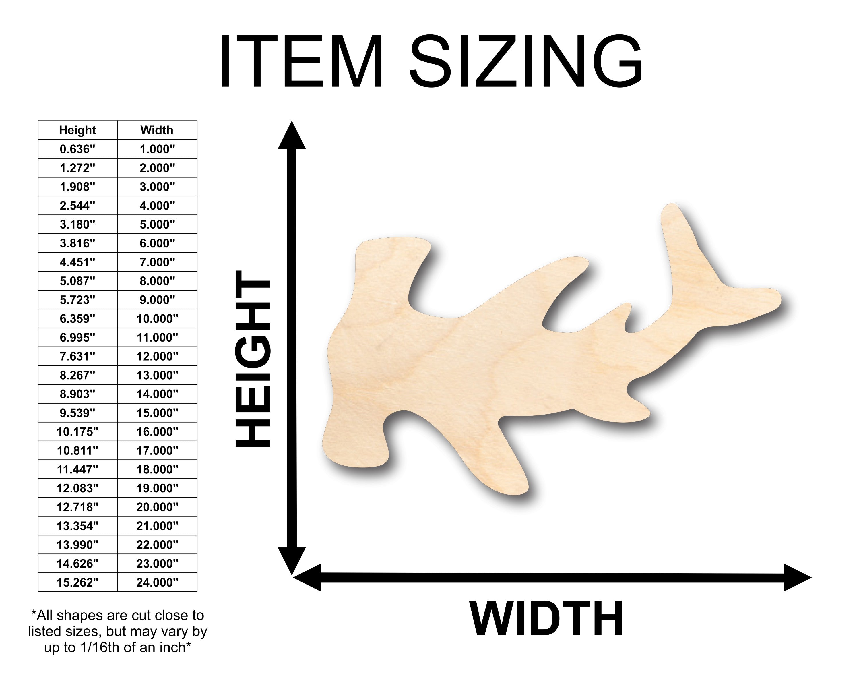 Unfinished Wood Hammerhead Shark Shape - Craft - up to 46" DIY